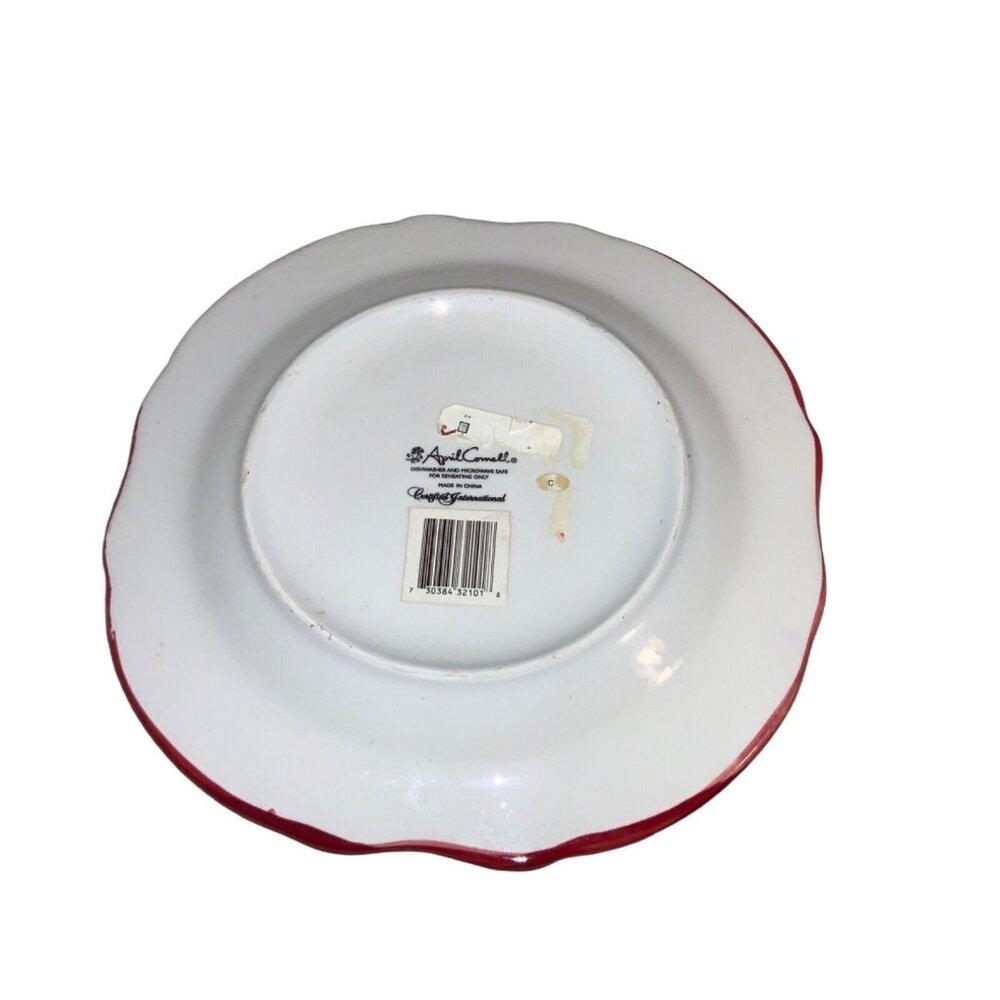 April Cornell Certified International Rooster Plate 10.5 inch Black Red  Yellow - Picture 4 of 9